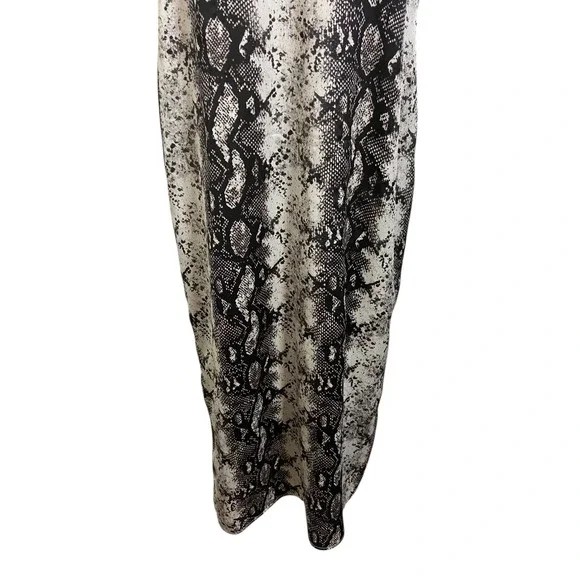 GIANNI BINI Snake Print Slip Midi Dress Spaghetti Strap V Neck Women Size Medium - Picture 8 of 10